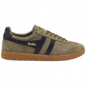 Gola Classics Hurricane Suede Sneakers Kaki Azul Marino Kaki Mexico | JOB-821074