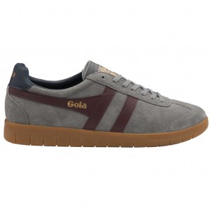 Gola Classics Hurricane Suede Sneakers Vino Azul Marino Mexico | ANV-469207