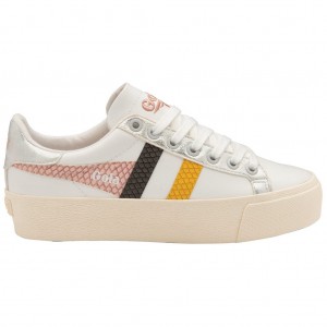 Gola Classics Orchid Platform Trident Snake Sneakers Blancos Rosas Mexico | YBC-652703