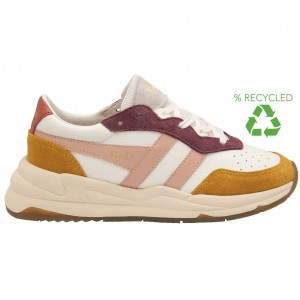 Gola Classics Saturn Quadrant Sneakers Blancos Rosas Naranjas Mexico | DCE-718206