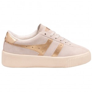 Gola Classics Super Court Metallic Sneakers Blancos Dorados Mexico | KLG-608513