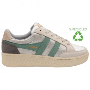 Gola Classics Superslam Blaze Sneakers Plateados Verdes Grises Mexico | FQZ-938756