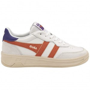 Gola Classics Topspin Sneakers Blancos Coral Azul Rey Morados Mexico | ICF-132690
