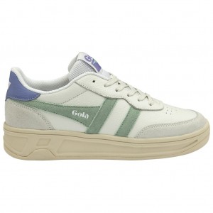 Gola Classics Topspin Sneakers Blancos Verdes Lavanda Mexico | SFB-581702