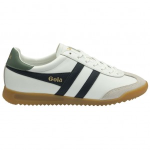 Gola Classics Torpedo Leather Sneakers Blancos Azul Marino Mexico | HQP-785634