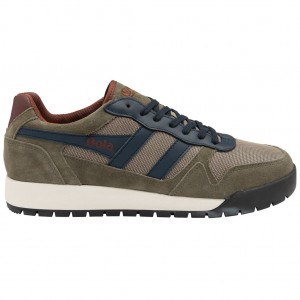 Gola Classics Trek Low Sneakers Kaki Azul Marino Vino Mexico | FBP-420386