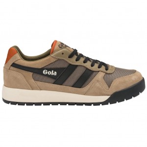Gola Classics Trek Low Sneakers Negros Naranjas Mexico | CKR-978265