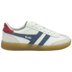 Gola Classics Viper Leather Sneakers Blancos Rojos Oscuro Mexico | EMR-248570
