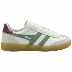 Gola Classics Viper Leather Sneakers Blancos Verdes Mexico | QLC-139640