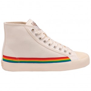 Gola Vegan Classics Coaster High Rainbow Drop Shoes Blancos Mexico | YBD-479862