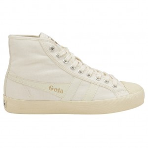 Gola Vegan Classics Coaster High Sneakers Blancos Blancos Mexico | LVT-310526