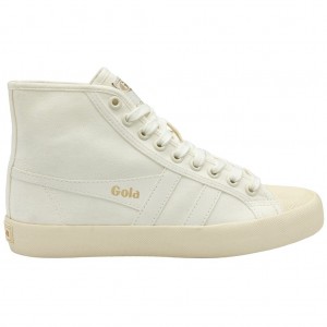 Gola Vegan Classics Coaster High Sneakers Blancos Dorados Mexico | PCI-937582