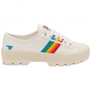 Gola Vegan Classics Coaster Peak Rainbow Shoes Blancos Mexico | FKX-615892