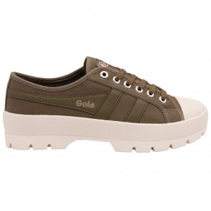 Gola Vegan Classics Coaster Peak Sneakers Kaki Kaki Blancos Mexico | VCM-379184