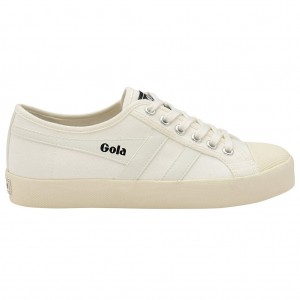 Gola Vegan Classics Coaster Shoes Blancos Blancos Mexico | PYT-095123
