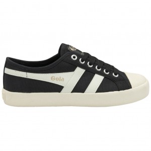 Gola Vegan Classics Coaster Shoes Negros Blancos Dorados Mexico | HGE-291086