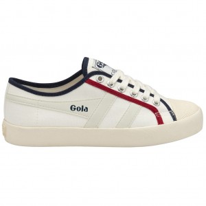 Gola Vegan Classics Coaster Smash Shoes Blancos Azul Marino Rojos Oscuro Mexico | IKL-791056