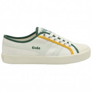 Gola Vegan Classics Coaster Smash Shoes Blancos Verdes Oscuro Mexico | HOD-289617