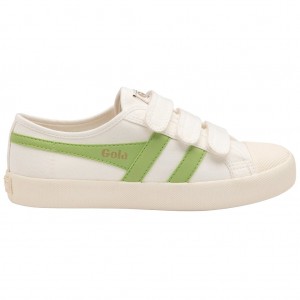 Gola Vegan Classics Coaster Strap Sneakers Blancos Verdes Mexico | GZL-013542