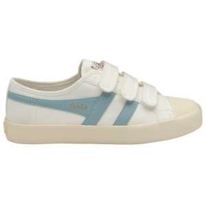 Gola Vegan Classics Coaster Strap Sneakers Blancos Azules Mexico | URM-294830