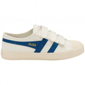 Gola Vegan Classics Coaster Strap Sneakers Blancos Azules Mexico | IPQ-528370