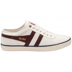 Gola Vegan Classics Comet Plimsoll Sneakers Blancos Vino Azul Marino Mexico | KVL-608917