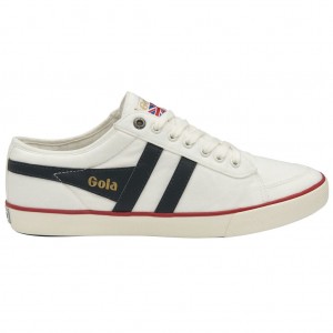 Gola Vegan Classics Comet Plimsoll Sneakers Blancos Azul Marino Rojos Mexico | NKS-309475