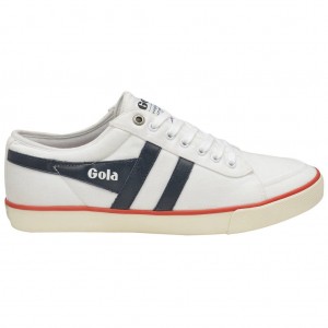Gola Vegan Classics Comet Plimsoll Sneakers Blancos Azul Marino Rojos Mexico | GHT-617524