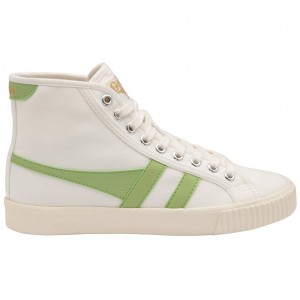 Gola Vegan Classics Tennis Mark Cox High Sneakers Blancos Verdes Mexico | ZKB-759120