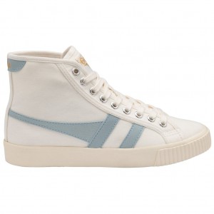 Gola Vegan Classics Tennis Mark Cox High Sneakers Blancos Azules Mexico | YAV-073582