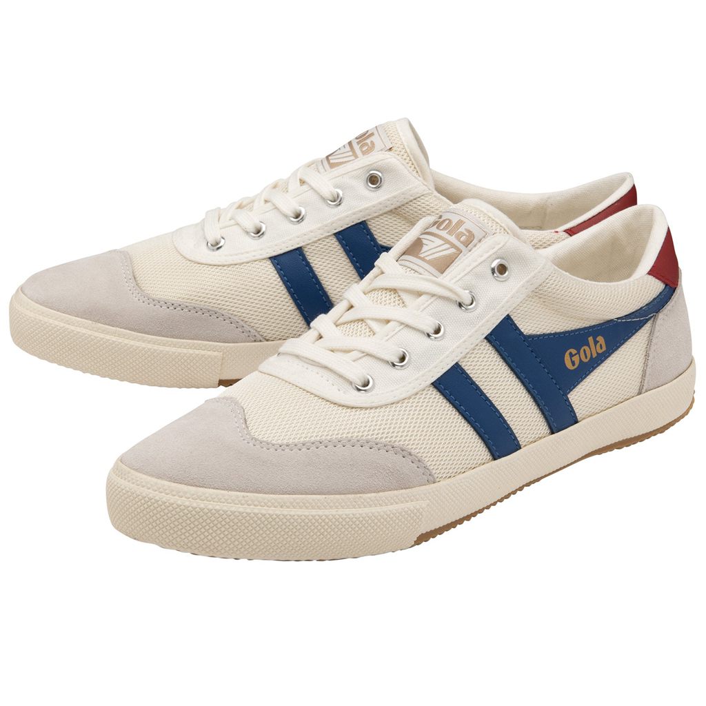 Gola Classics Badminton Mesh Plimsoll Sneakers Blancos Azules Rojos Oscuro Mexico | KEC-079213