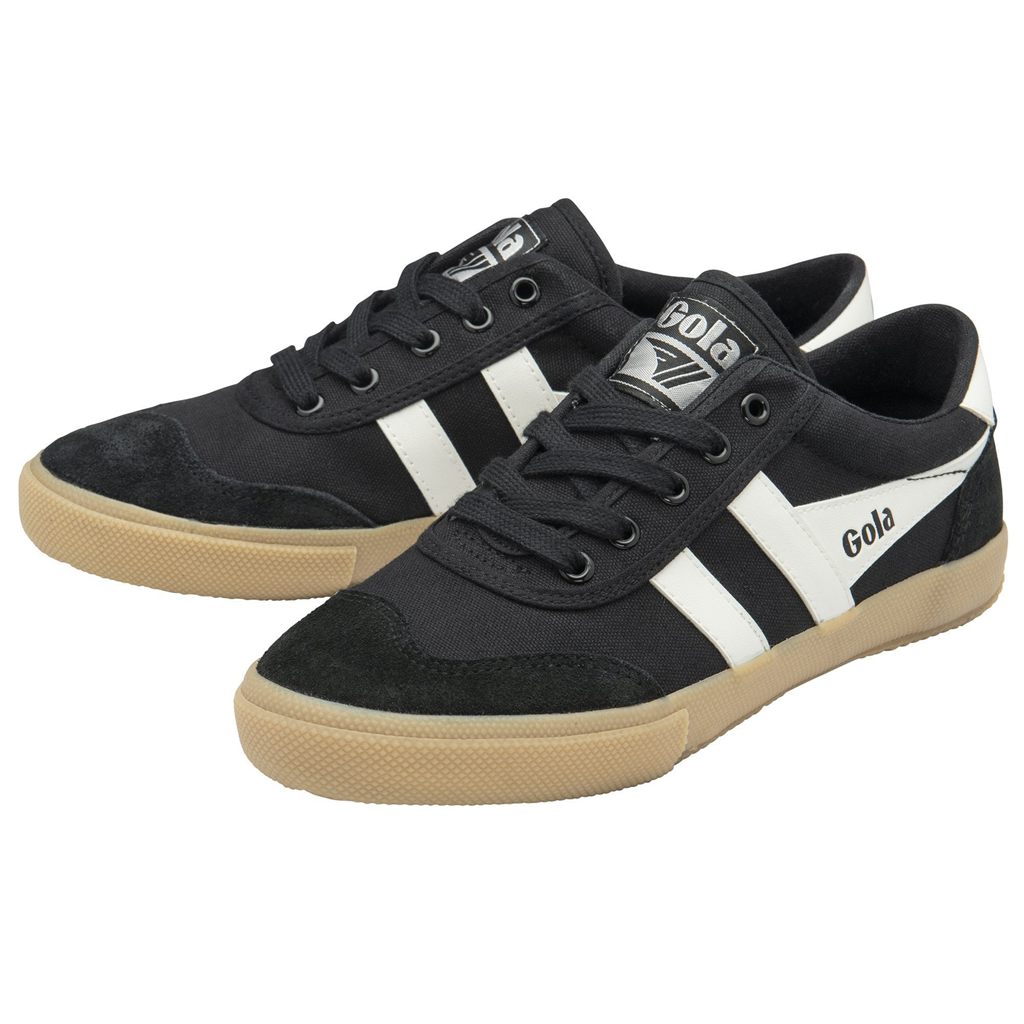 Gola Classics Badminton Plimsoll Sneakers Negros Blancos Mexico | WOT-543201
