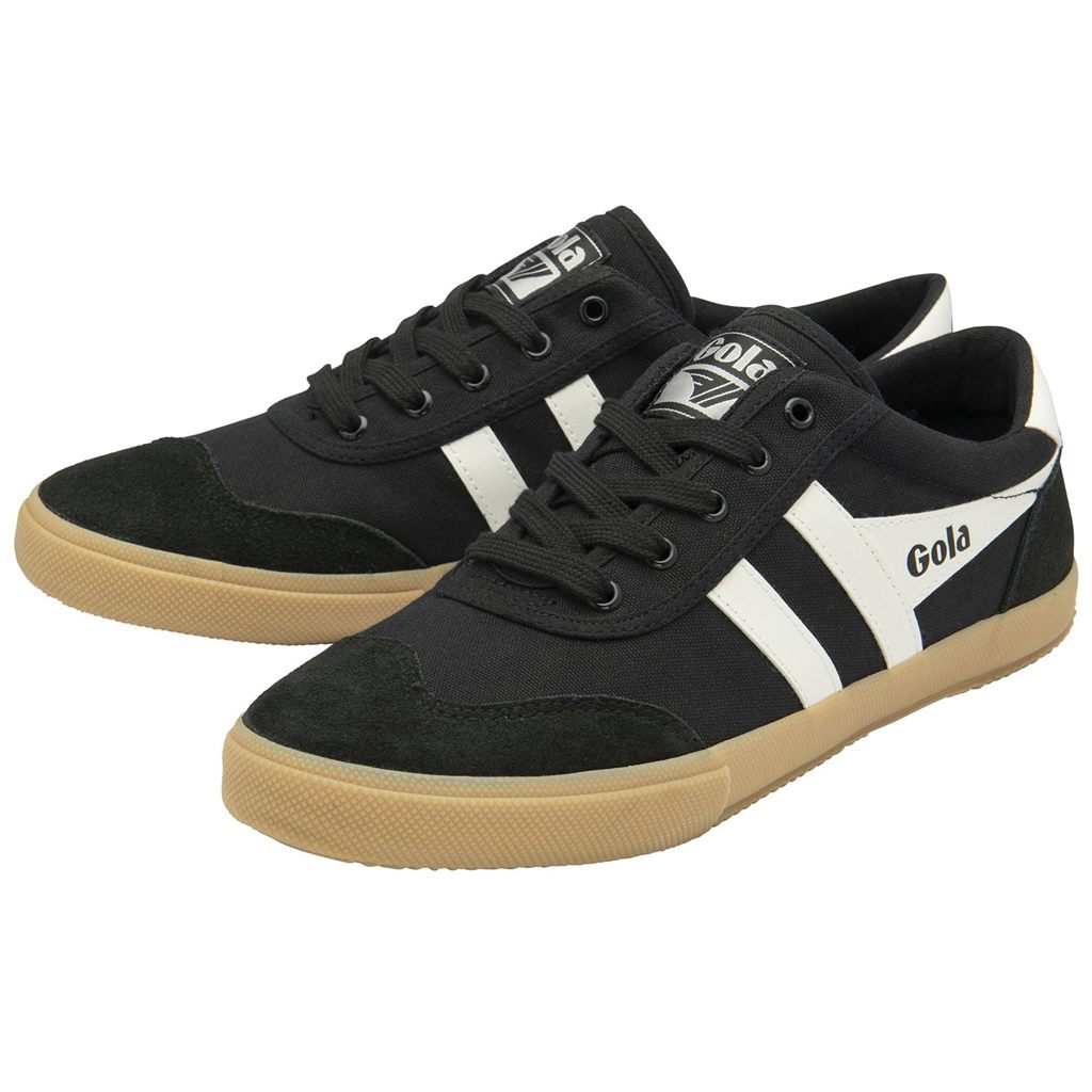 Gola Classics Badminton Plimsoll Sneakers Negros Blancos Mexico | IHN-084325