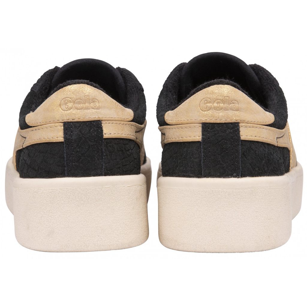 Gola Classics Baseline Mark Cox Mirror Shoes Negros Dorados Mexico | WGR-267945