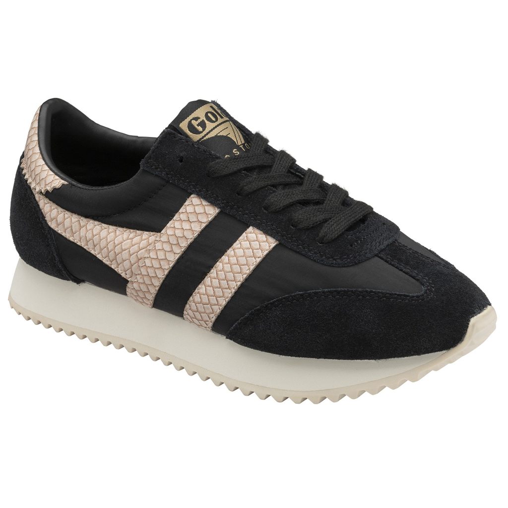 Gola Classics Boston '78 Snake Sneakers Negros Rosas Mexico | YRU-186793