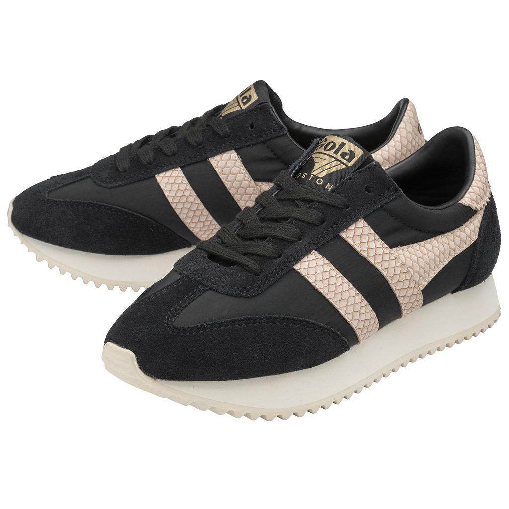 Gola Classics Boston '78 Snake Sneakers Negros Rosas Mexico | YRU-186793