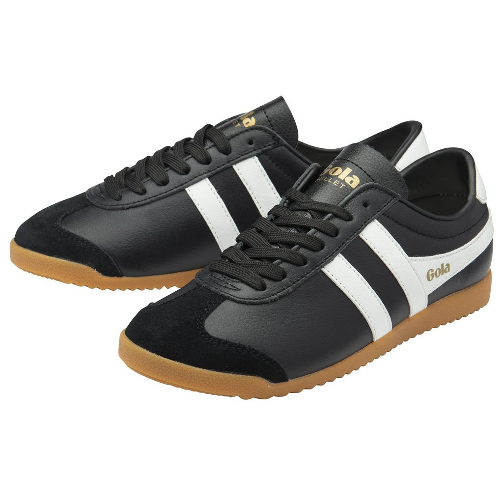 Gola Classics Bullet Leather Sneakers Negros Blancos Mexico | YBC-760915