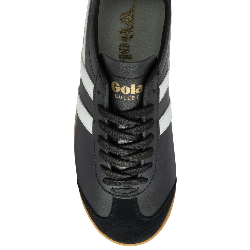 Gola Classics Bullet Leather Sneakers Negros Blancos Mexico | YBC-760915