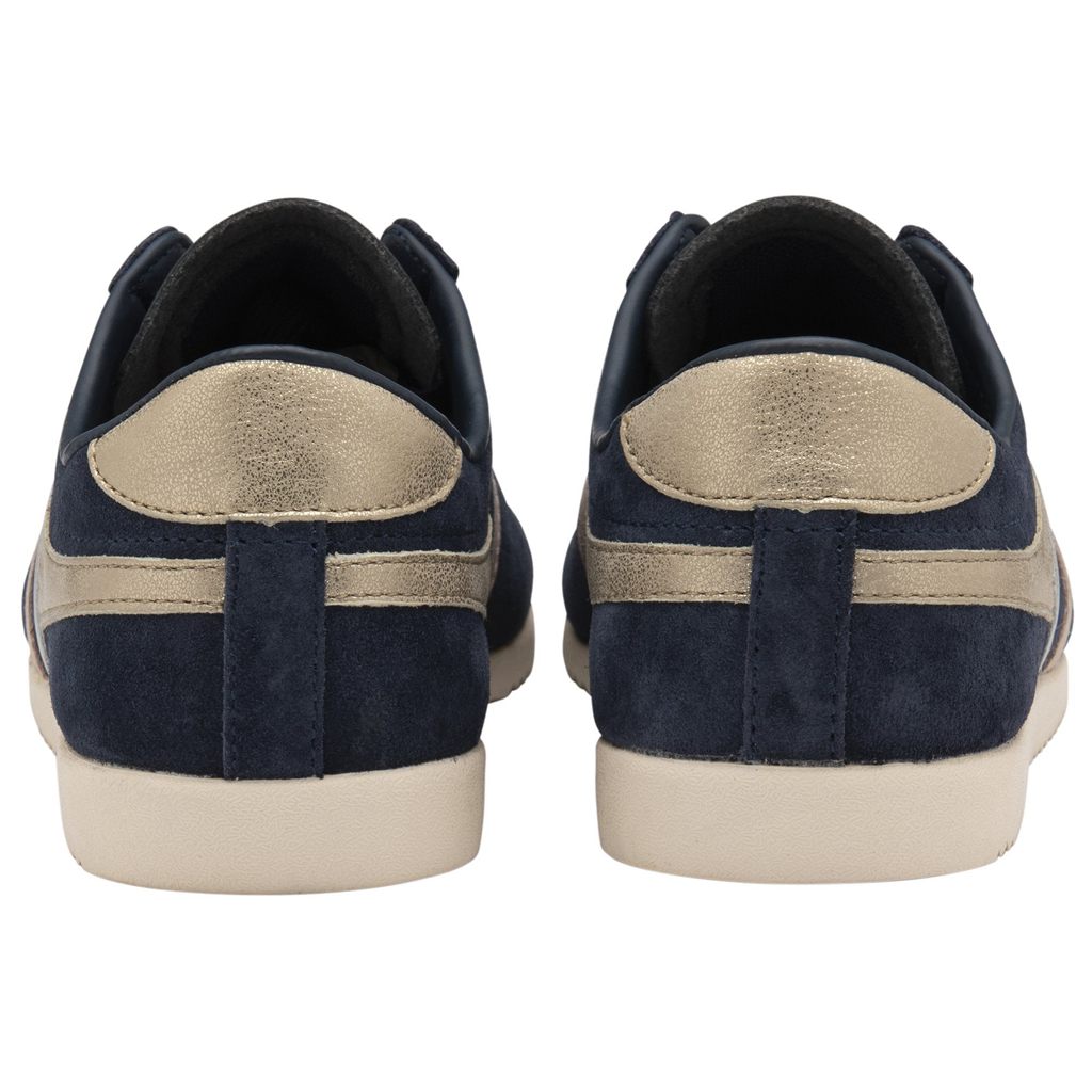 Gola Classics Bullet Mirror Trident Sneakers Azul Marino Plateados Dorados Mexico | LAB-287064