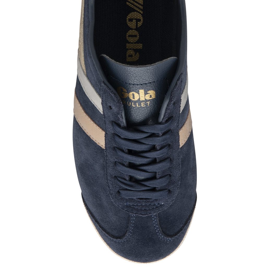 Gola Classics Bullet Mirror Trident Sneakers Azul Marino Plateados Dorados Mexico | LAB-287064