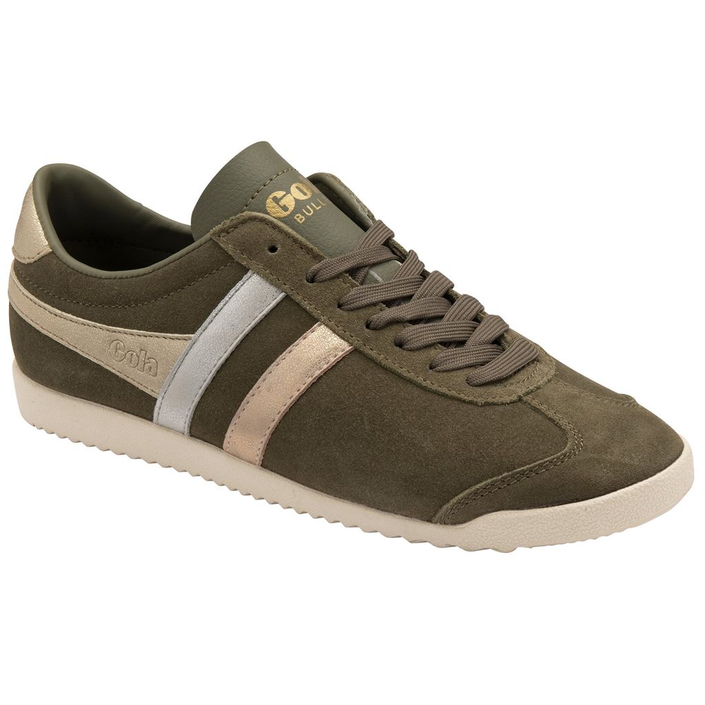 Gola Classics Bullet Mirror Trident Sneakers Kaki Plateados Dorados Mexico | ZWK-054317