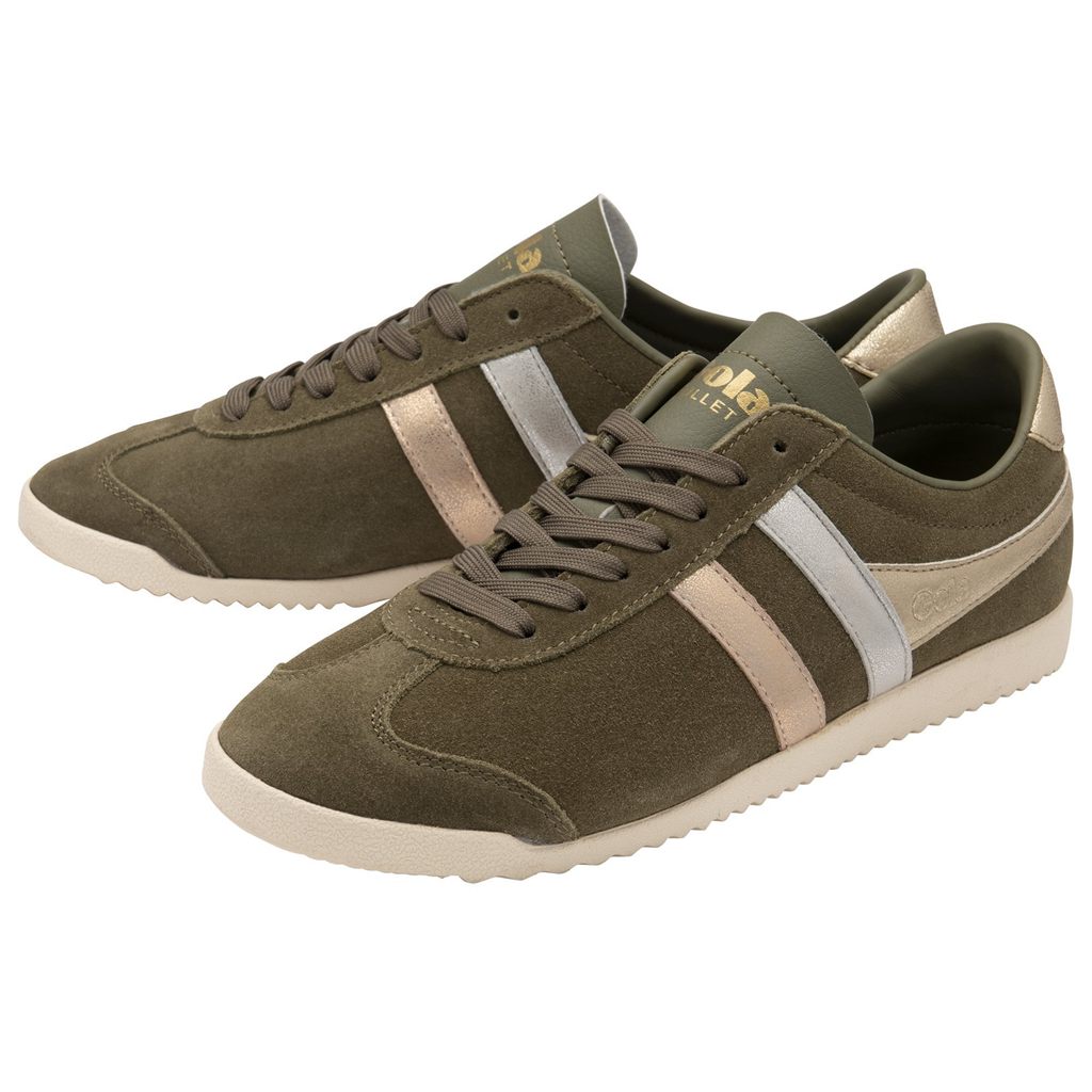 Gola Classics Bullet Mirror Trident Sneakers Kaki Plateados Dorados Mexico | ZWK-054317