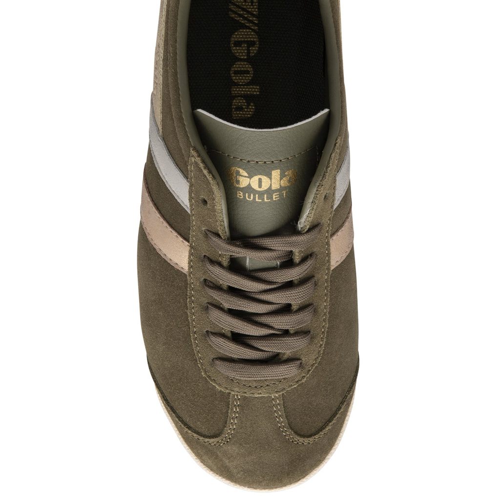 Gola Classics Bullet Mirror Trident Sneakers Kaki Plateados Dorados Mexico | ZWK-054317