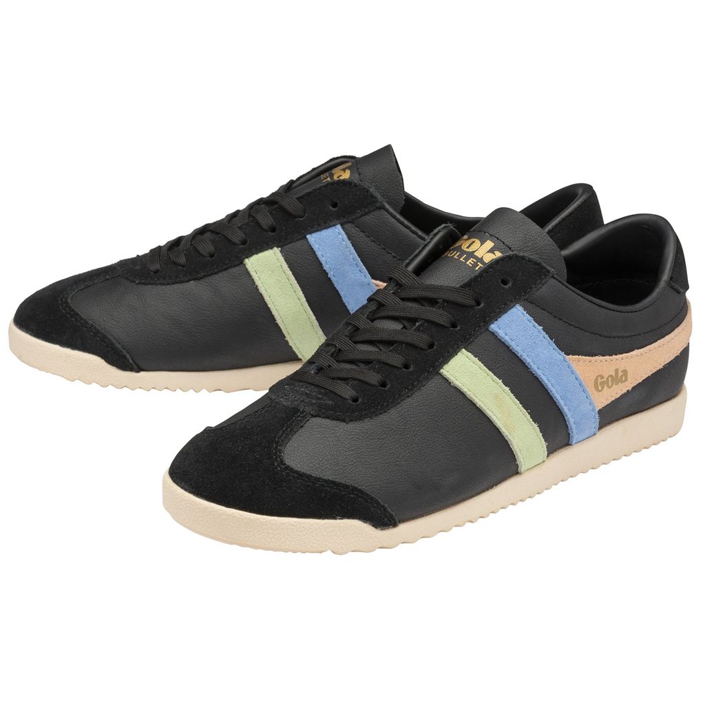 Gola Classics Bullet Trident Sneakers Negros Verdes Azules Mexico | PJO-832476
