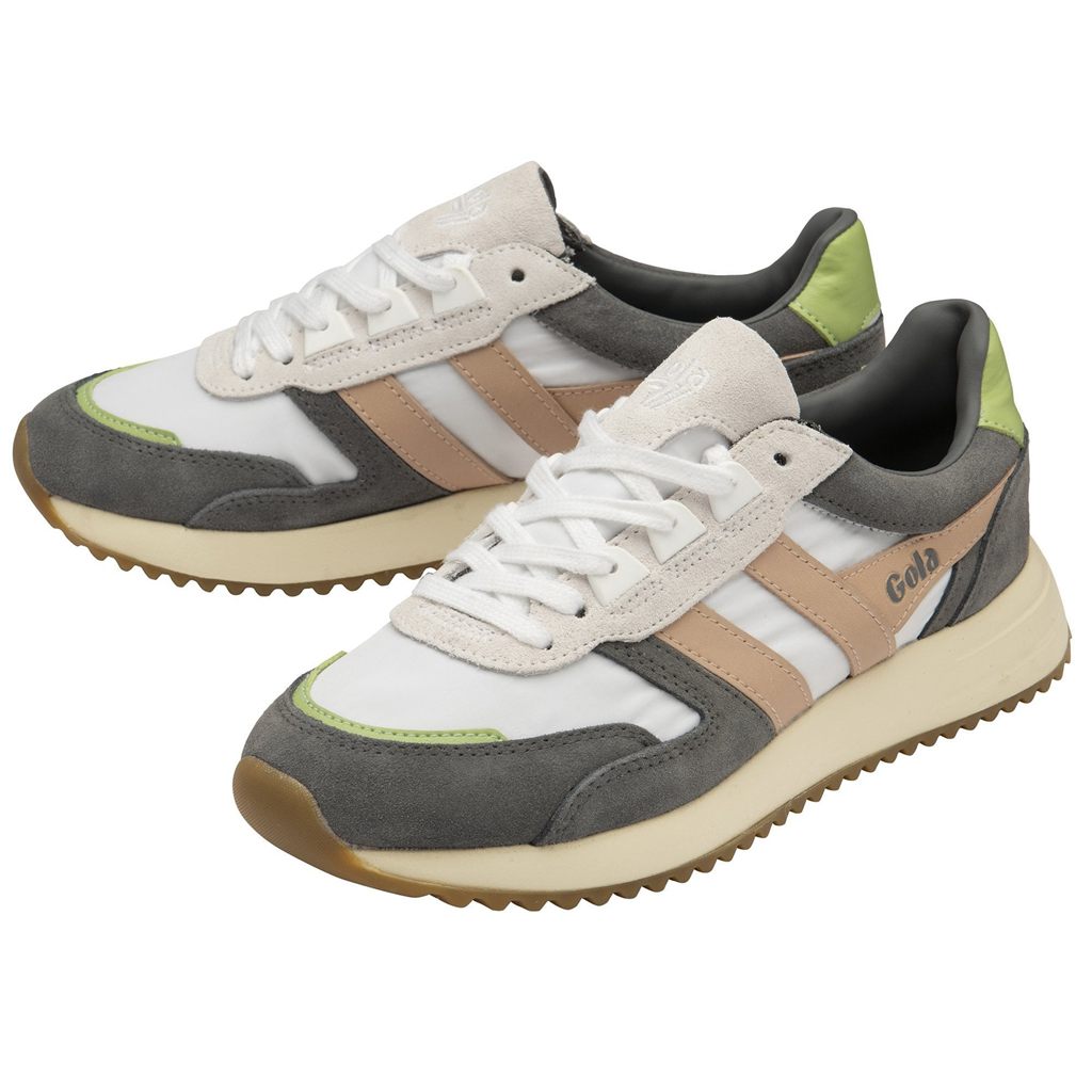 Gola Classics Chicago Sneakers Blancos Rosas Verdes Mexico | VEC-268105