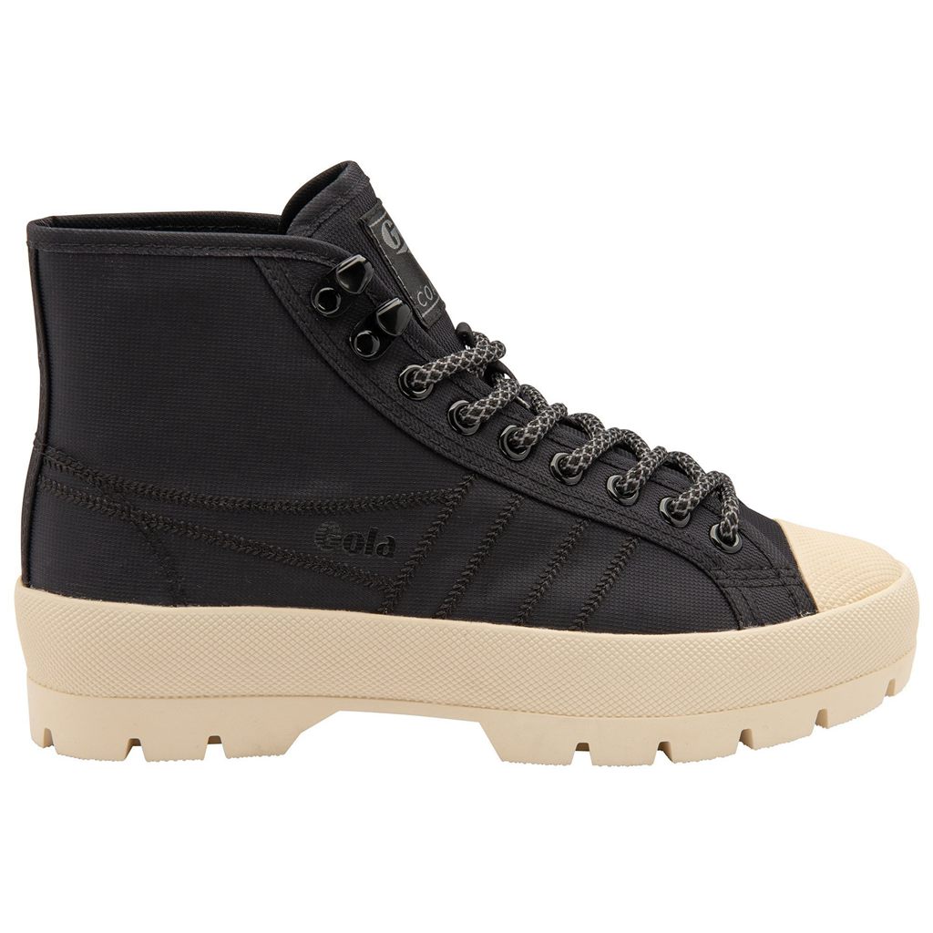 Gola Classics Coaster Peak High Hiker Sneakers Negros Blancos Mexico | RWL-581304