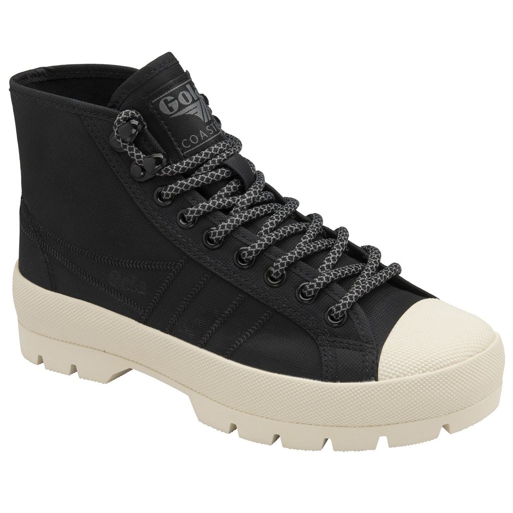 Gola Classics Coaster Peak High Hiker Sneakers Negros Blancos Mexico | RWL-581304