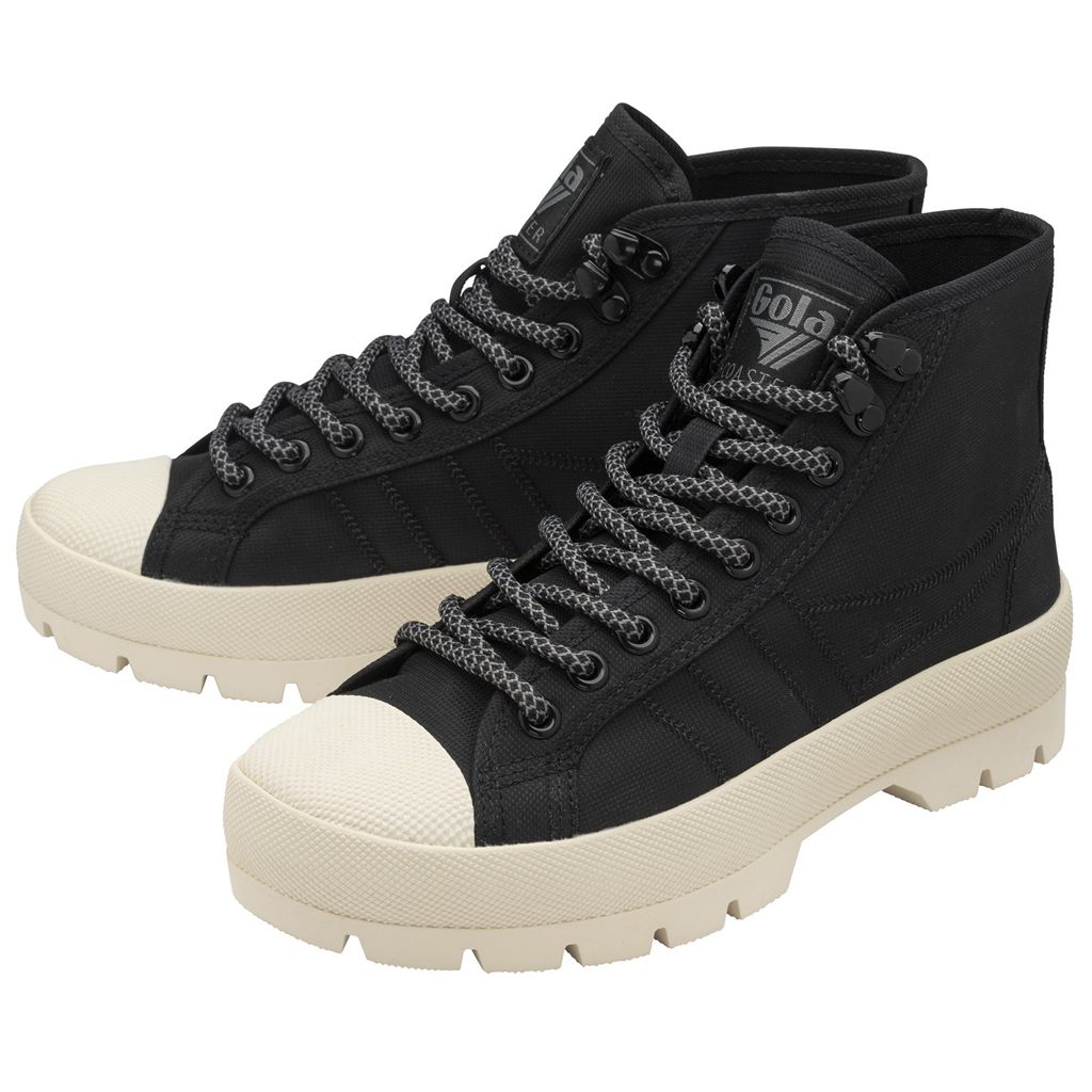 Gola Classics Coaster Peak High Hiker Sneakers Negros Blancos Mexico | RWL-581304