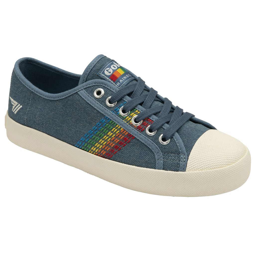 Gola Classics Coaster Rainbow Stitch Shoes Denim Multi Mexico | SEQ-324179