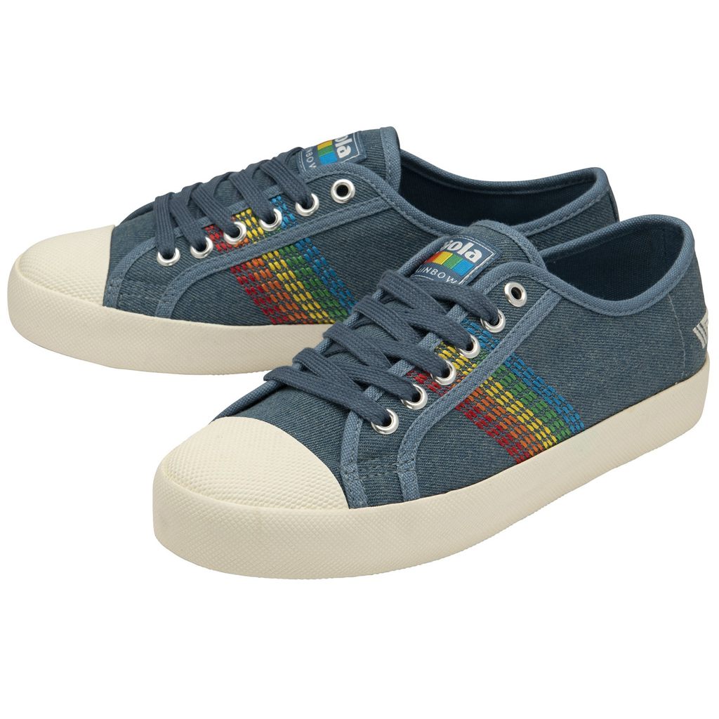 Gola Classics Coaster Rainbow Stitch Shoes Denim Multi Mexico | SEQ-324179
